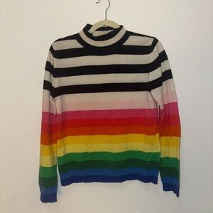 Jumper 1234 Rainbow Stripe Cashmere Turtleneck